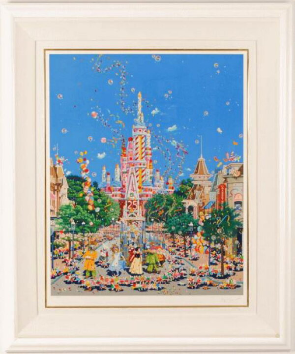 ○ヒロ・ヤマガタ「クラウン・キャッスル」特大シルクスクリーン 絵画 