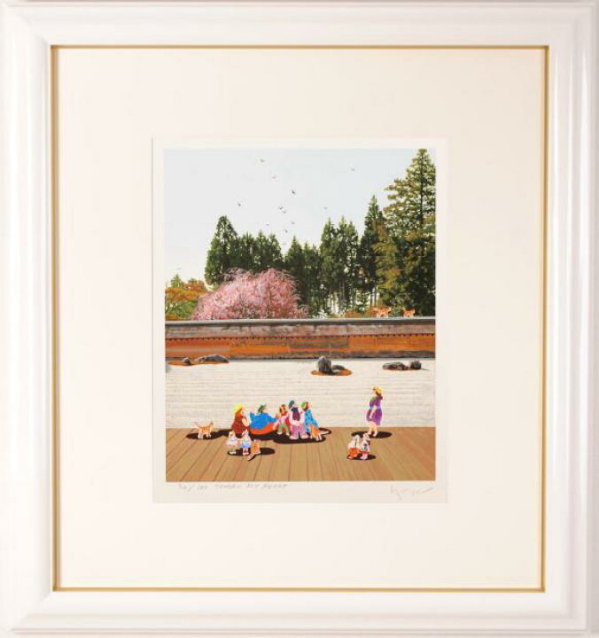 楽天市場】ヒロ・ヤマガタ 龍安寺 京都 絵画 風景画 インテリア シルク 