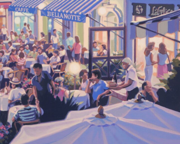楽天市場】笹倉鉄平 カフェ・ベラ・ノッテ 海 絵画 風景画 イタリア 