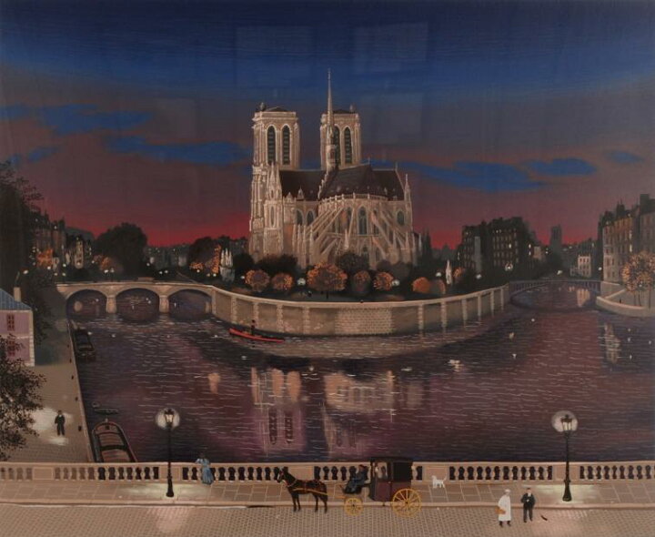 楽天市場】ミッシェル・ドラクロワ 夜のノートルダム パリ 絵画 風景画 