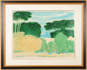 アンドレ・ブラジリエ ローマ 馬 絵画 風景画 サン・ピエトロ大聖堂 インテリア リトグラフ 版画 プレゼント コレクション 新築祝い 開店祝い 新品額付き 国内送料無料 ■