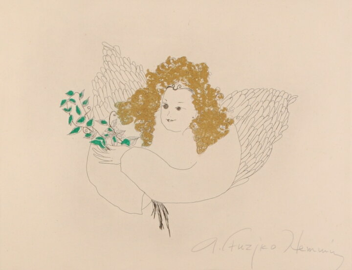 楽天市場】フジ子・ヘミング 天使・2 インテリア 絵画 自画像 銅版画 