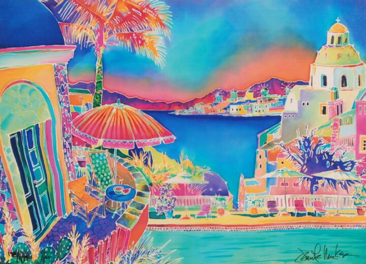 楽天市場】海 絵画 ミコノス島 ギリシャ 風景画 シルクスクリーン 版画 