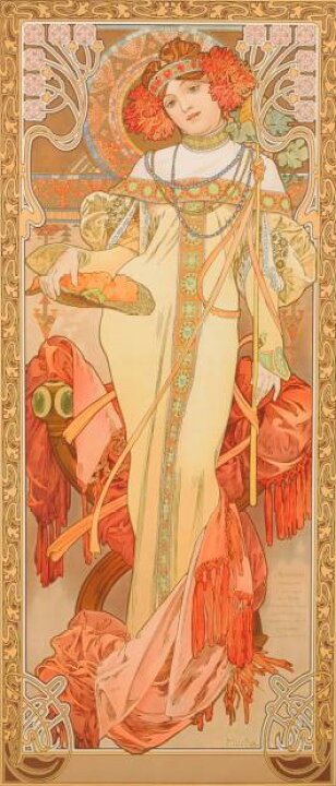 楽天市場】アルフォンス・ミュシャ 四季・秋 アールヌーボー 絵画 