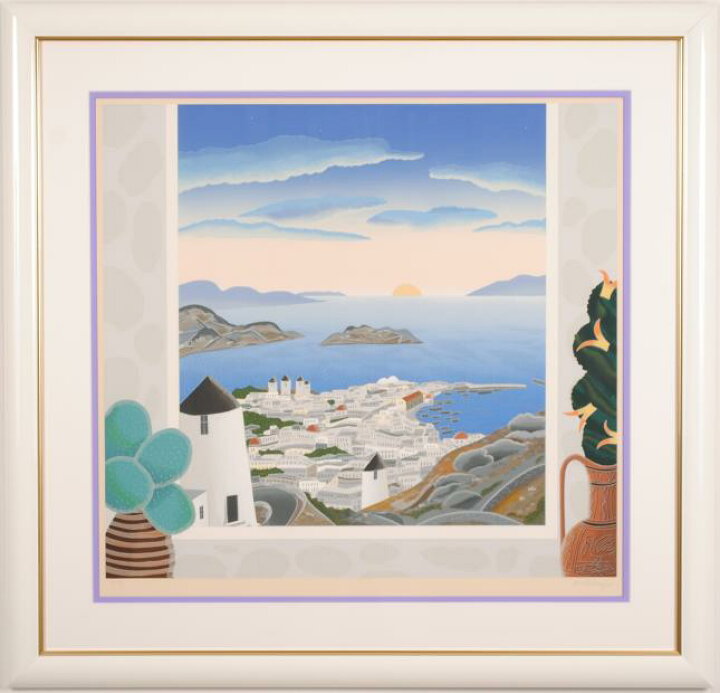 楽天市場】海 絵画 風景画 ギリシャ エーゲ海 インテリア シルク 