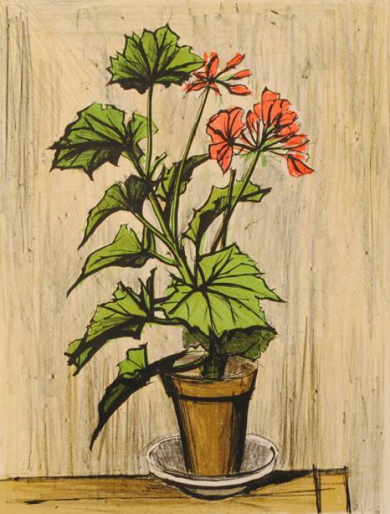 楽天市場】ベルナール・ビュッフェ ゼラニウム 花 絵画 静物画 