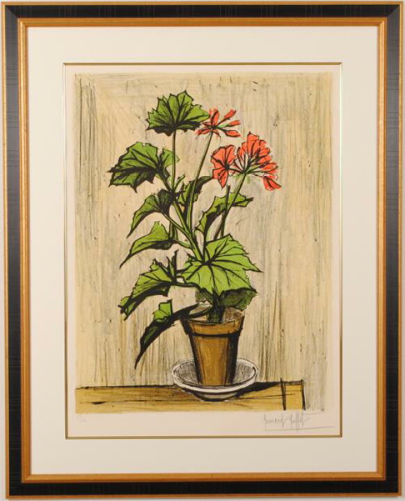 楽天市場】ベルナール・ビュッフェ ゼラニウム 花 絵画 静物画 