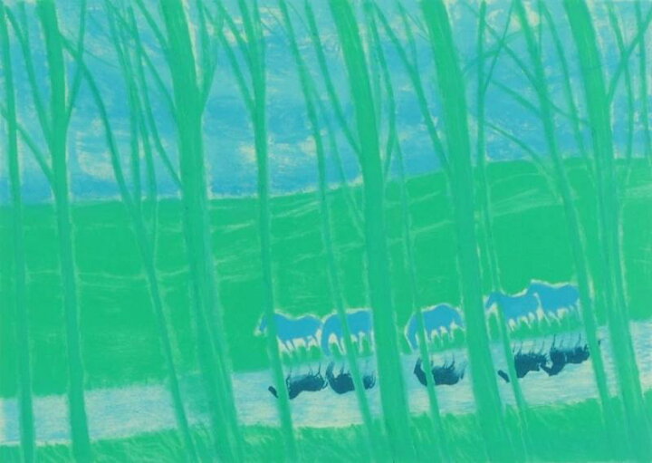 楽天市場】アンドレ・ブラジリエ 水辺の馬の群れ 馬 絵画 リトグラフ 