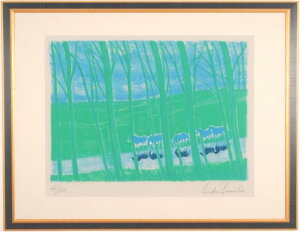 アンドレ・ブラジリエ 水辺の馬の群れ 馬 絵画 リトグラフ 版画 インテリア プレゼント コレクション 新築祝い 開店祝い 額付き 国内送料無料