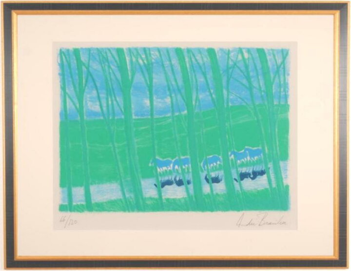 楽天市場】アンドレ・ブラジリエ 水辺の馬の群れ 馬 絵画 リトグラフ 