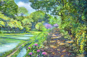 風景画 絵画 神奈川県神奈川県横浜市寺家ふるさと村 ジークレー 版画 石井清 「寺家ふるさと村の春・G」 額付き 国内送料無料