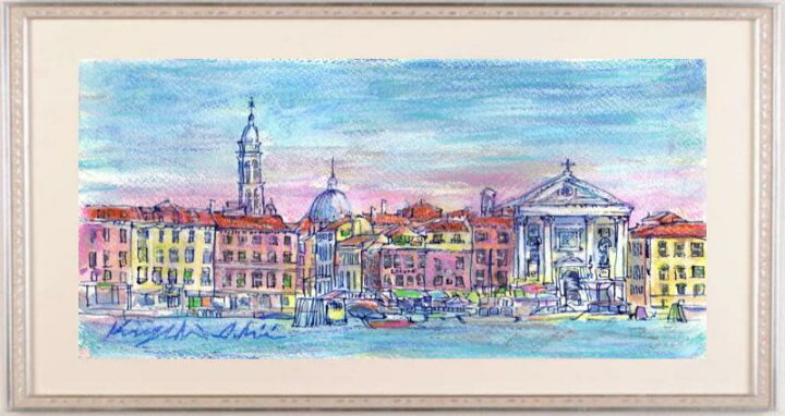 楽天市場】ヴェネツィア 風景画 絵画 イタリア 水彩画 石井清 「運河の 