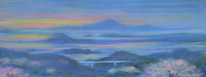 熊本 絵画 風景画 天草 パステル画 石井清 「天草の春」 額付き 国内送料無料