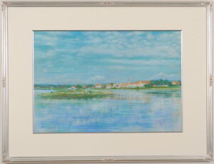 石井清 北欧の春 パステル画 絵画 デンマーク 風景画 インテリア 一点物 プレゼント コレクション 新築祝い 開店祝い 新品額付き 全国送料無料 ■