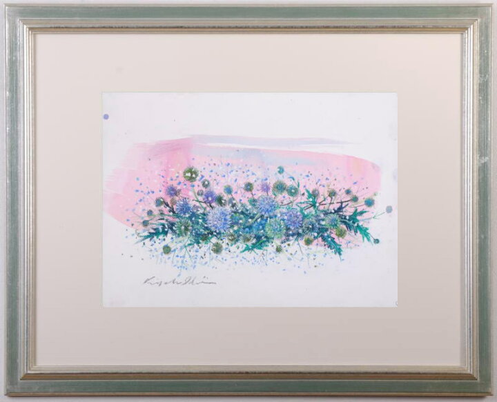 楽天市場】【作家名】石井清 【作品名】瑠璃玉アザミ アザミ 花 絵画  