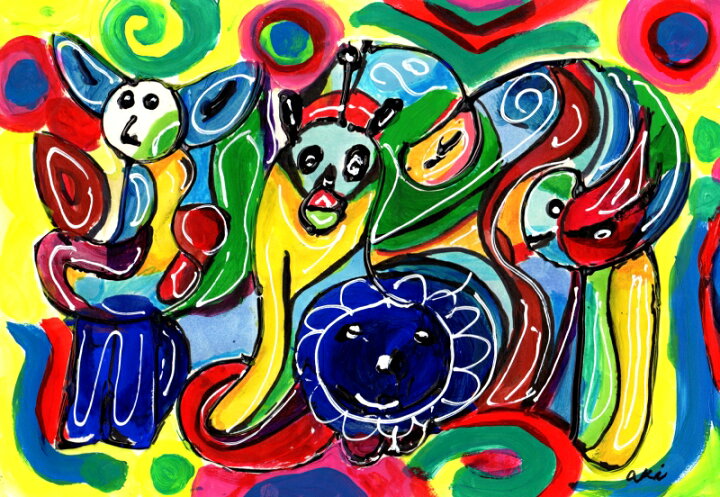 楽天市場 抽象画 絵画 ミクストメディア ライオン キリン 象 秋永清二 楽しい動物園 額付き 国内送料無料 アートギャラリーモトカワ 楽天市場 抽象画 絵画 ミクストメディア ライオン キリン 象 秋永清二 楽しい動物園 額付き 国内送料無料 アートギャラリーモトカワ