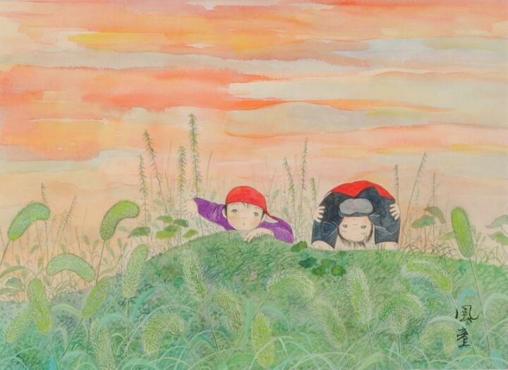 楽天市場】開田風童 絵画 童画 子供 絵 インテリア 水彩画 
