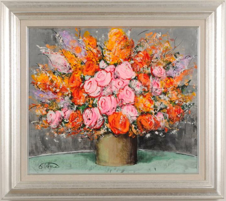楽天市場】柿田治 薔薇の花束 花 絵画 薔薇 静物画 油絵 一点物 