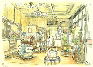 内藤謙一 床屋 熊本 絵画 風景画 水彩画 インテリア プレゼント コレクション 新築祝い 開店祝い 新品額付き 国内送料無料