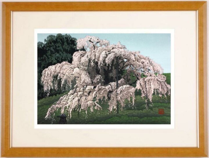 楽天市場】宮本秋風 三春の滝桜 桜 絵画 風景画 インテリア 和風 木 