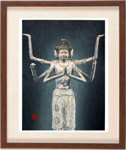 宮本秋風 阿修羅像 インテリア 絵画 和風 木版画 プレゼント コレクション 新築祝い 開店祝い 新品額付き 国内送料無料 ■