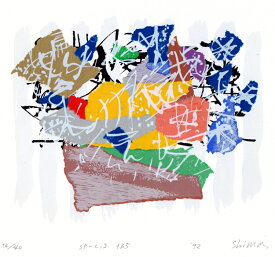 現代アート 絵画 抽象画 現代美術 シルクスクリーン 版画 島州一 「SP-C,D 135」 額付き　国内送料無料