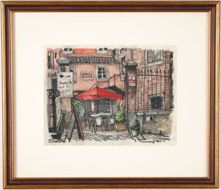 楽天市場】高橋文平 シントラのカフェ ポルトガル 絵画 風景画 水彩画 