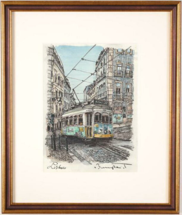 楽天市場】高橋文平 リスボンの市電・2 ポルトガル 絵画 風景画 水彩画 