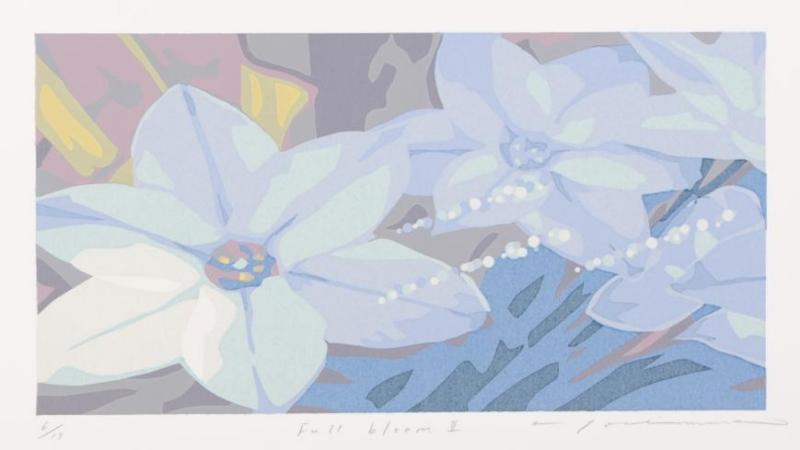 吉村明子さんがシルクスクリーンの版画で制作した瑞々しく生き生きとした花 Full Bloom ２ は吉村明子さんの植物シリーズの中の花のシルクスクリーンです 作家名 最大61％オフ 吉村明子 作品名 国内送料無料 版画 Bloom2 額付き 花 直営限定アウトレット 絵画 シルクスクリーン