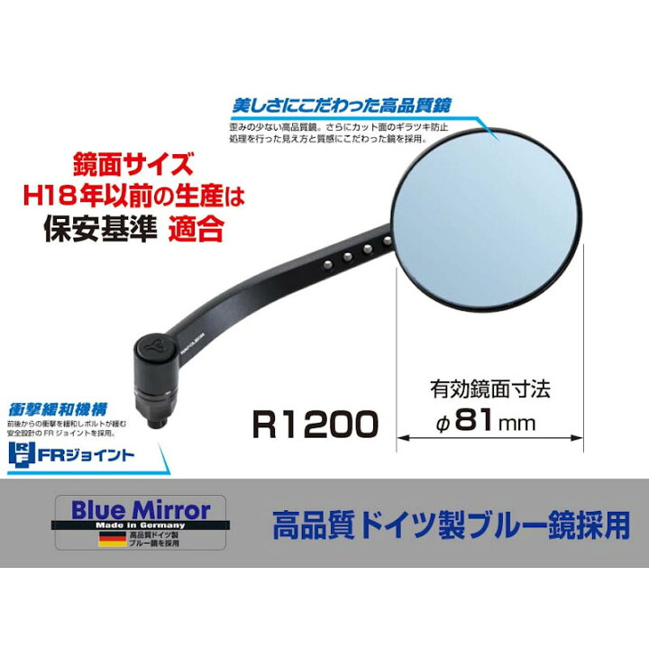 楽天市場】TANAX タナックス 46ミラー2 NA-018R NA-018L NAPOLEON 