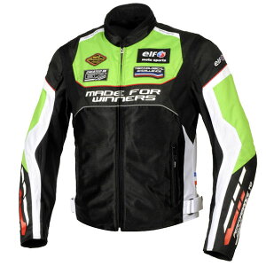 EJ-S118 ELF エルフ エヴォルツィオーネ メッシュジャケット グリーン M〜4Lサイズ バイク用ジャケット 春夏