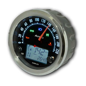 ACEWELL CA080-222B 多機能デジタルメーター 針式スピードメーター 210Km/h ブラックパネル
