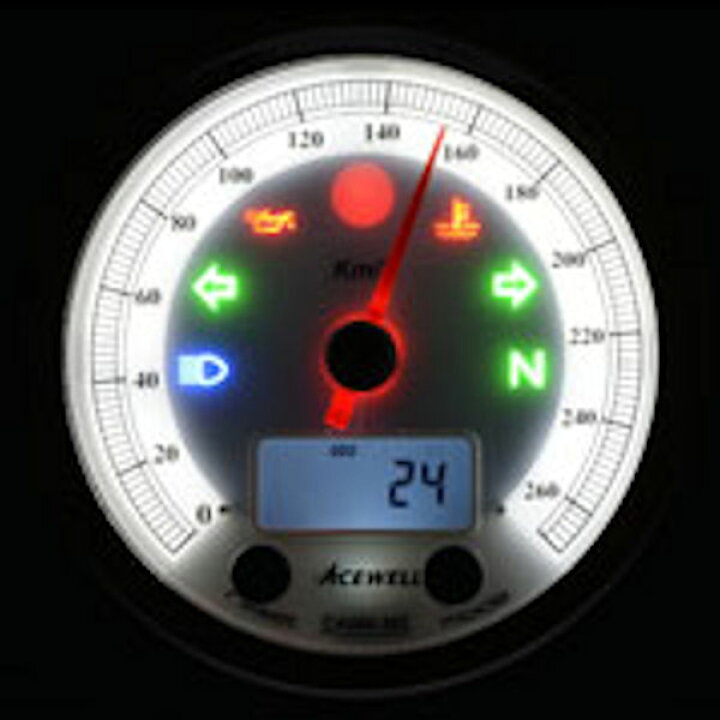 楽天市場】ACEWELL CA085-552-W 多機能デジタルメーター タコメーター 