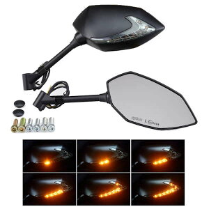 キジマ KIJIMA 203-8075 TECH07 シーケンシャルウインカー/ミラー 左右セット ブラック