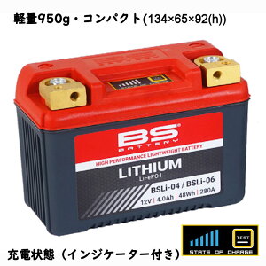 BS�o�b�e���[ BSLi-04/06 BSLI-04/BSLI-06 ���`�E���o�b�e���[ �o�C�N�p �y�� �R���p�N�g ������ 12V 4.0AH 48WH 280A