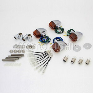 (POSH) ポッシュ 031446-53 車種専用 クラシカルスリム&シャープタイプウインカー 1台分セット メッキボディ/オレンジレンズ ゼファー ZEPHYR1100/RS 750/RS 400/χ ZRX400II