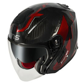 【11月下旬入荷予定】WINS A-FORCE RS JET Type-C FLASH アイアンレッド Lサイズ インナーシールド付き カーボン ジェットヘルメット