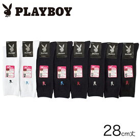 【2足セット】PLAYBOY（プレイボーイ） ワンポイント レディース スクールソックス クルーソックス 28cm丈#3737-352