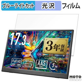 【お買い物マラソンポイント2倍】 IODATA EX-YC172A-F 向けの 17.3インチ 16:9 ブルーライトカット フィルム 液晶保護フィルム 光沢仕様