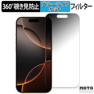 360度 覗き見防止 フィルム iPhone 16 Pro ( 画面 ) アップル アイフォン 16 プロ ( 6.3インチ ) 向けの 保護フィルム ブルーライトカット 日本製