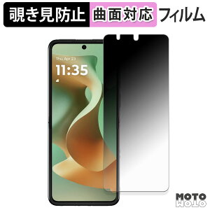 180度 覗き見防止 フィルム motorola razr 60 / 60d / 60s ( メインディスプレイ ) 保護フィルム ブルーライトカット 曲面対応 光沢仕様 日本製