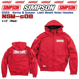yZ[izSIMPSONyNSM-C08z2023SStăfC_[Y CgEFCg@iCt[fB[Simpson Rider's@Light Weight Nylon Hoodies2023 Spring & SummerNORIXVv\WPbg