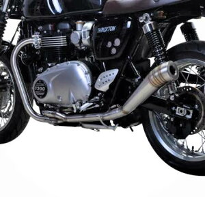 ★エントリーでポイント10倍★Thruxton/R/RS, Speed Twin 2-1 LOW GP フルエキ マフラー ブリティッシュカスタムズ トライアンフ