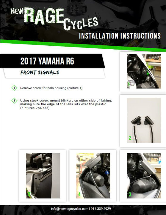 楽天市場】NewRageCycles LEDフロントウィンカー YZF-R6 17 