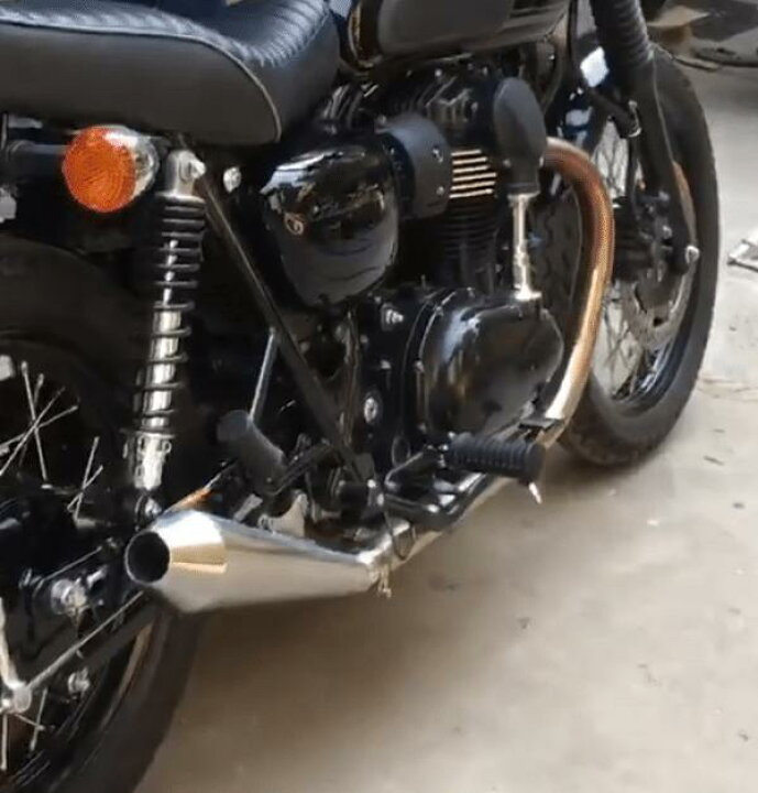 楽天市場】W650, W400 メガホン フルエキ マフラー MegaBrat オメガ 