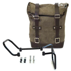 ハスクバーナ スヴァルトピレン/ヴィットピレン ワックス防水加工スエードレザーサイドバッグ モスグレイ &リヤサポート フレームキット ユニットガレージ