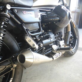 MOTO GUZZI(モトグッチ) V9 Tromb レトロ ステンレス スリップオンマフラー ポリッシュ MASS Exhaust