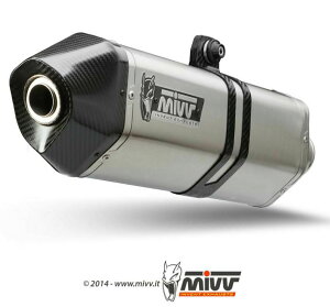 ★エントリーでポイント10倍★【アウトレット】MIVV フルシステムマフラー 2x1 SPEED EDGE ステンレス SUZUKI Vストローム 650 (2012-2016) | S.038.LRX