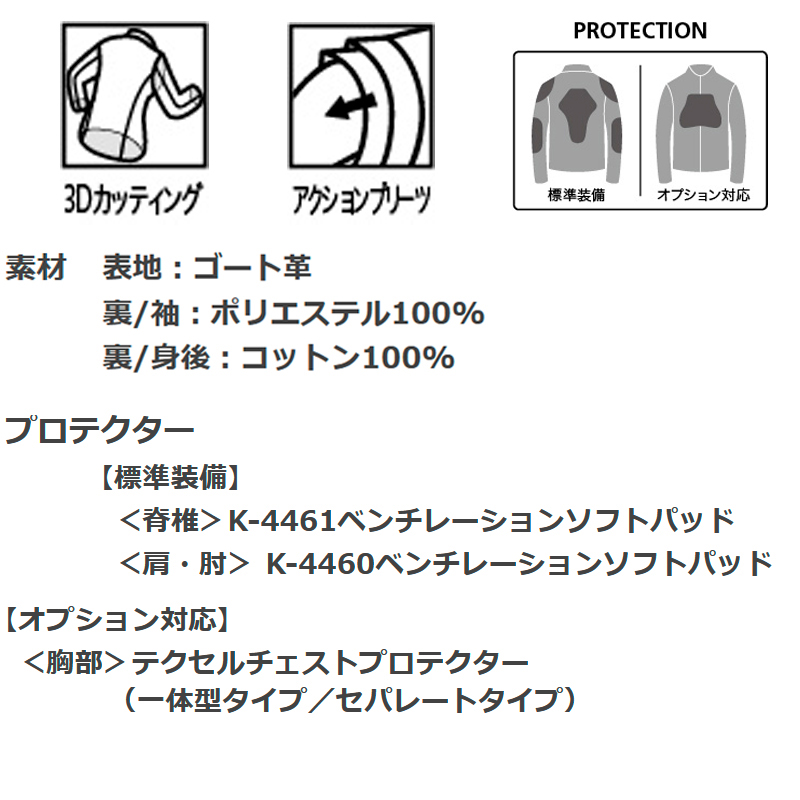 HONDA春夏ジャケット レザージャケット　　 Honda×KUSHITANI プロテクター標準装備 / 0SYEG-53F | モトラビット