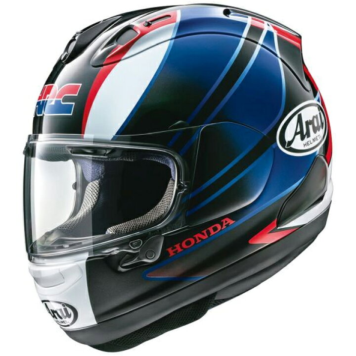 楽天市場 Honda Arai Hrc Rx 7x ブラック ブルー Mサイズフルフェイスヘルメット 0shgk Rx7y モトラビット